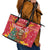 Venezuela Christmas Leather Tote Bag with Santa Sloth Christmas Tree Stars and Red Festive - Wonder Print Shop