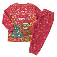 Venezuela Christmas Pajama Set with Santa Sloth Christmas Tree Stars and Red Festive - Wonder Print Shop
