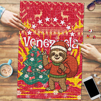 Venezuela Christmas Puzzle with Santa Sloth Christmas Tree Stars and Red Festive - Wonder Print Shop