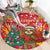 Venezuela Christmas Round Carpet with Santa Sloth Christmas Tree Stars and Red Festive - Wonder Print Shop