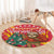 Venezuela Christmas Round Carpet with Santa Sloth Christmas Tree Stars and Red Festive - Wonder Print Shop