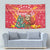 Venezuela Christmas Tapestry with Santa Sloth Christmas Tree Stars and Red Festive - Wonder Print Shop