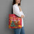 Venezuela Christmas Tote Bag with Santa Sloth Christmas Tree Stars and Red Festive - Wonder Print Shop