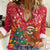 Venezuela Christmas Women Casual Shirt with Santa Sloth Christmas Tree Stars and Red Festive - Wonder Print Shop