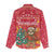 Venezuela Christmas Women Casual Shirt with Santa Sloth Christmas Tree Stars and Red Festive - Wonder Print Shop