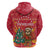 Venezuela Christmas Zip Hoodie with Santa Sloth Christmas Tree Stars and Red Festive - Wonder Print Shop