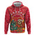 Venezuela Christmas Zip Hoodie with Santa Sloth Christmas Tree Stars and Red Festive - Wonder Print Shop