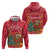 Venezuela Christmas Zip Hoodie with Santa Sloth Christmas Tree Stars and Red Festive - Wonder Print Shop