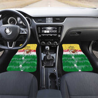 Venezuela Christmas Car Mats with Santa on Horse Traditional Outfit Snowflakes and Yellow Plaid - Wonder Print Shop