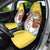 Venezuela Christmas Car Seat Cover with Santa on Horse Traditional Outfit Snowflakes and Yellow Plaid - Wonder Print Shop