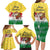 Venezuela Christmas Family Matching Long Sleeve Bodycon Dress and Hawaiian Shirt with Santa on Horse Traditional Outfit Snowflakes and Yellow Plaid - Wonder Print Shop