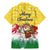 Venezuela Christmas Family Matching Mermaid Dress and Hawaiian Shirt with Santa on Horse Traditional Outfit Snowflakes and Yellow Plaid - Wonder Print Shop