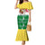 Venezuela Christmas Family Matching Mermaid Dress and Hawaiian Shirt with Santa on Horse Traditional Outfit Snowflakes and Yellow Plaid - Wonder Print Shop
