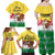 Venezuela Christmas Family Matching Off Shoulder Maxi Dress and Hawaiian Shirt with Santa on Horse Traditional Outfit Snowflakes and Yellow Plaid - Wonder Print Shop