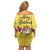 Venezuela Christmas Family Matching Off Shoulder Short Dress and Hawaiian Shirt with Santa on Horse Traditional Outfit Snowflakes and Yellow Plaid - Wonder Print Shop