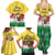 Venezuela Christmas Family Matching Summer Maxi Dress and Hawaiian Shirt with Santa on Horse Traditional Outfit Snowflakes and Yellow Plaid - Wonder Print Shop