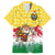 Venezuela Christmas Family Matching Summer Maxi Dress and Hawaiian Shirt with Santa on Horse Traditional Outfit Snowflakes and Yellow Plaid - Wonder Print Shop
