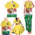 Venezuela Christmas Family Matching Tank Maxi Dress and Hawaiian Shirt with Santa on Horse Traditional Outfit Snowflakes and Yellow Plaid - Wonder Print Shop