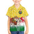 Venezuela Christmas Kid Hawaiian Shirt with Santa on Horse Traditional Outfit Snowflakes and Yellow Plaid - Wonder Print Shop