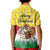 Venezuela Christmas Kid Polo Shirt with Santa on Horse Traditional Outfit Snowflakes and Yellow Plaid - Wonder Print Shop