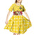 Venezuela Christmas Kid Short Sleeve Dress with Santa on Horse Traditional Outfit Snowflakes and Yellow Plaid - Wonder Print Shop
