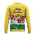 Venezuela Christmas Ugly Christmas Sweater with Santa on Horse Traditional Outfit Snowflakes and Yellow Plaid - Wonder Print Shop