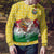Venezuela Christmas Ugly Christmas Sweater with Santa on Horse Traditional Outfit Snowflakes and Yellow Plaid - Wonder Print Shop