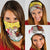 Venezuela Christmas Neck Gaiter with Santa on Horse Traditional Outfit Snowflakes and Yellow Plaid - Wonder Print Shop