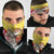 Venezuela Christmas Neck Gaiter with Santa on Horse Traditional Outfit Snowflakes and Yellow Plaid - Wonder Print Shop
