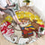 Venezuela Christmas Round Carpet with Santa on Horse Traditional Outfit Snowflakes and Yellow Plaid - Wonder Print Shop