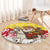 Venezuela Christmas Round Carpet with Santa on Horse Traditional Outfit Snowflakes and Yellow Plaid - Wonder Print Shop