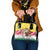 Venezuela Christmas Shoulder Handbag with Santa on Horse Traditional Outfit Snowflakes and Yellow Plaid - Wonder Print Shop