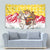 Venezuela Christmas Tapestry with Santa on Horse Traditional Outfit Snowflakes and Yellow Plaid - Wonder Print Shop