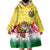 Venezuela Christmas Wearable Blanket Hoodie with Santa on Horse Traditional Outfit Snowflakes and Yellow Plaid - Wonder Print Shop