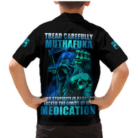 Tread Carefully Skull Family Matching Mermaid Dress and Hawaiian Shirt - Wonder Print Shop