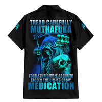 Tread Carefully Skull Family Matching Mermaid Dress and Hawaiian Shirt - Wonder Print Shop