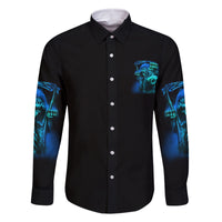 Tread Carefully Skull Family Matching Off Shoulder Short Dress and Hawaiian Shirt - Wonder Print Shop