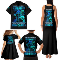 Tread Carefully Skull Family Matching Tank Maxi Dress and Hawaiian Shirt - Wonder Print Shop