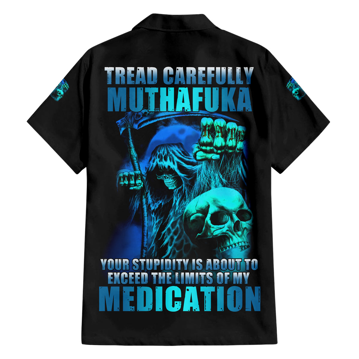 Tread Carefully Skull Hawaiian Shirt - Wonder Print Shop