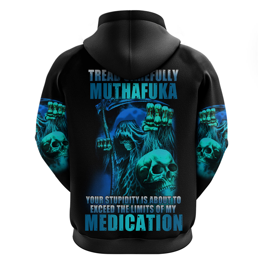 Tread Carefully Skull Hoodie - Wonder Print Shop