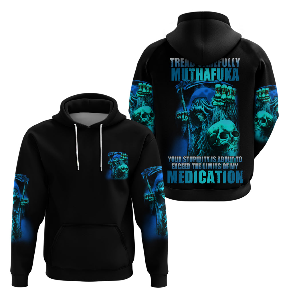 Tread Carefully Skull Hoodie - Wonder Print Shop