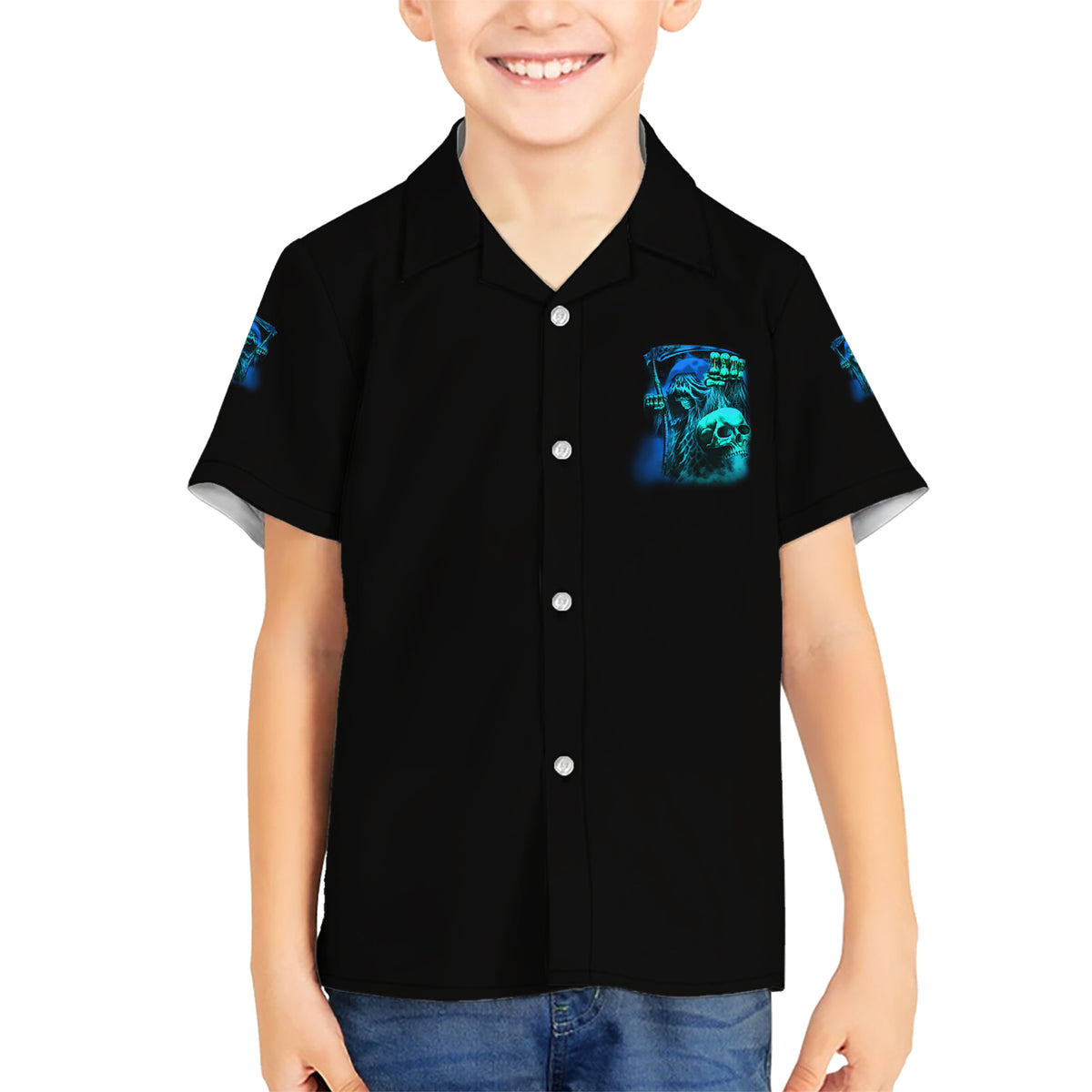 Tread Carefully Skull Kid Hawaiian Shirt - Wonder Print Shop