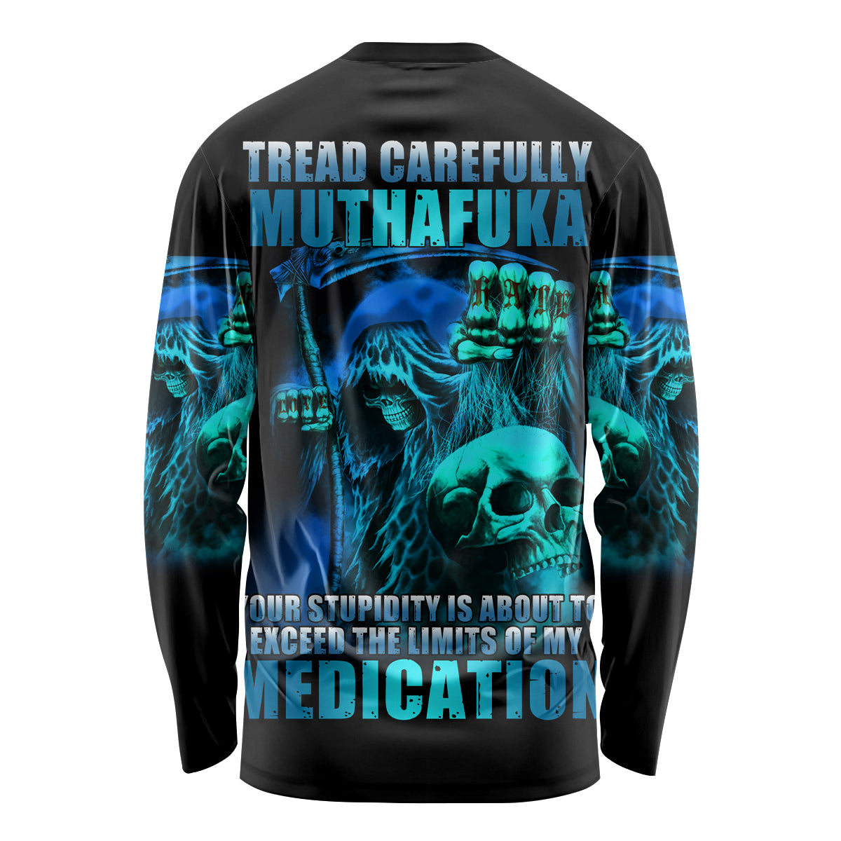 Tread Carefully Skull Long Sleeve Shirt - Wonder Print Shop
