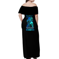 Tread Carefully Skull Off Shoulder Maxi Dress - Wonder Print Shop