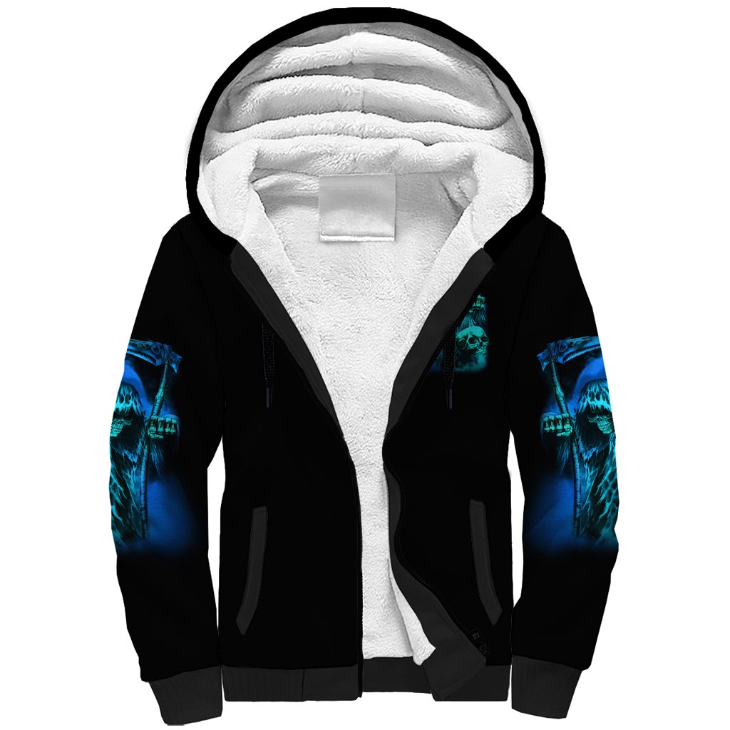 Tread Carefully Skull Sherpa Hoodie - Wonder Print Shop
