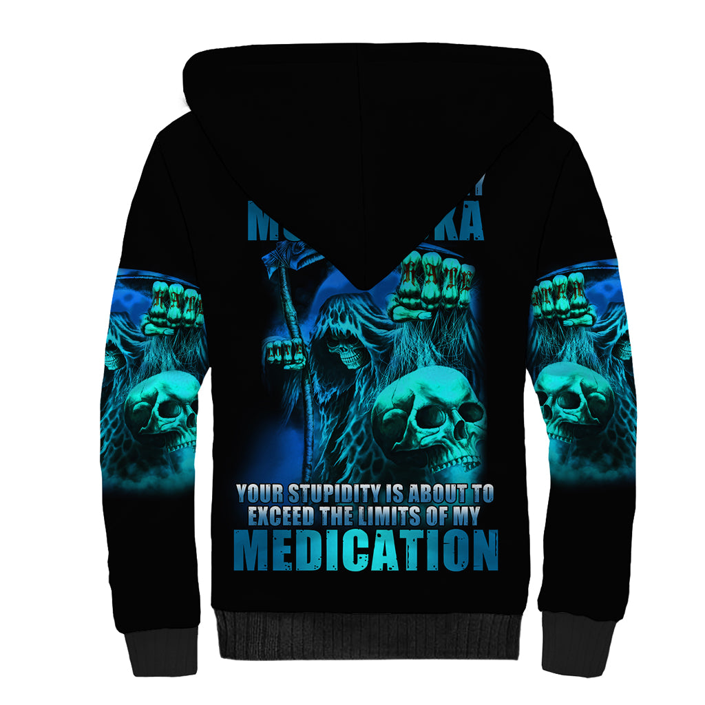 Tread Carefully Skull Sherpa Hoodie - Wonder Print Shop