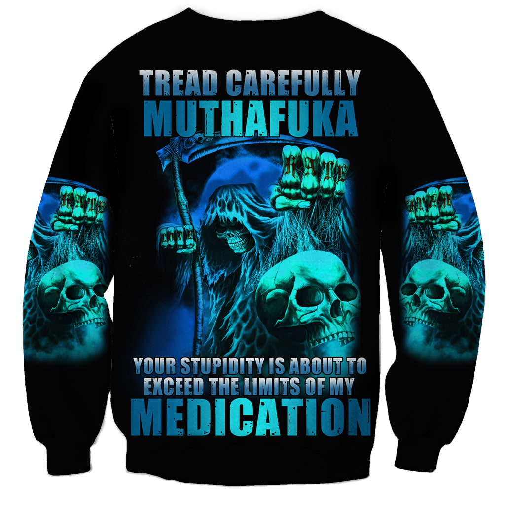 Tread Carefully Skull Sweatshirt - Wonder Print Shop