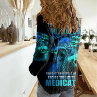 Tread Carefully Skull Women Casual Shirt - Wonder Print Shop