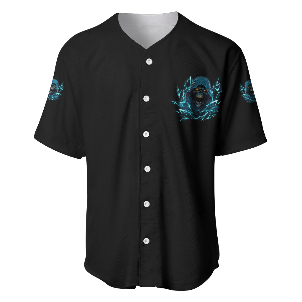 I Can't Go To Hell Mad Reaper Skull Baseball Jersey - Wonder Print Shop