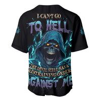 I Can't Go To Hell Mad Reaper Skull Baseball Jersey - Wonder Print Shop